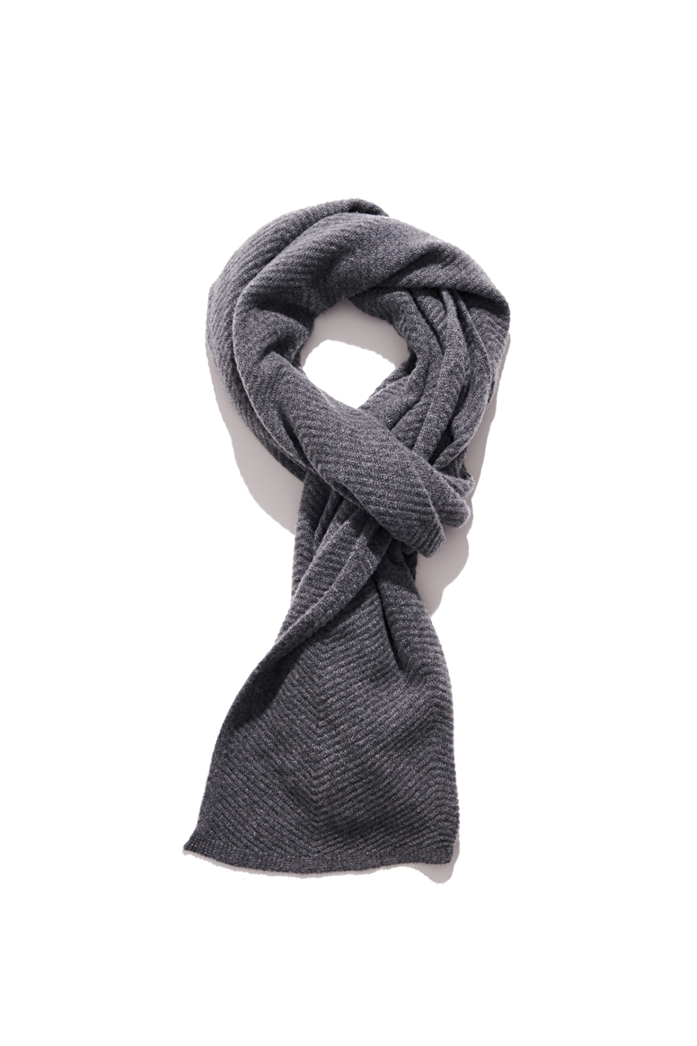 Premium pure cashmere100 whole-garment knitting shawl and scarf - Dark gray
